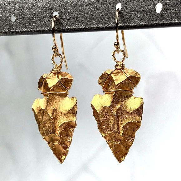 Catherine Page Arrow Head Drop Earrings Gold Filled - Picture 2 of 4